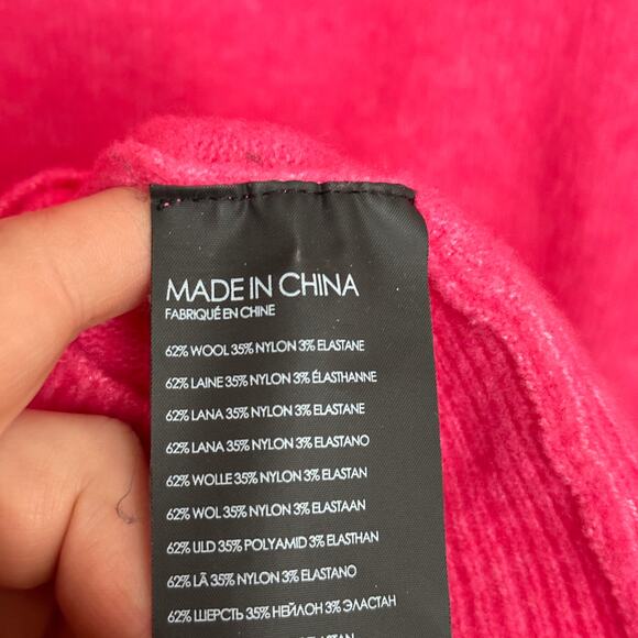 CLUB MONACO Wool Pullover Crewneck Sweater Hot Pink Sz XS {AA35} - Picture 4 of 4